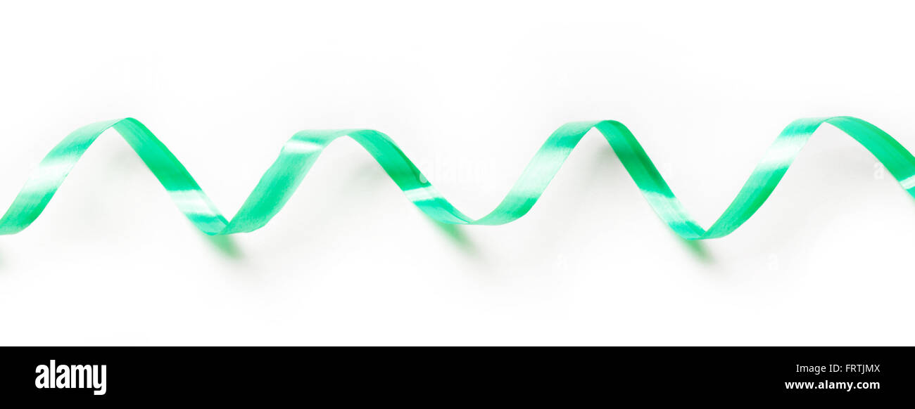 Sfondo di natale con nastro verde per la progettazione Foto Stock