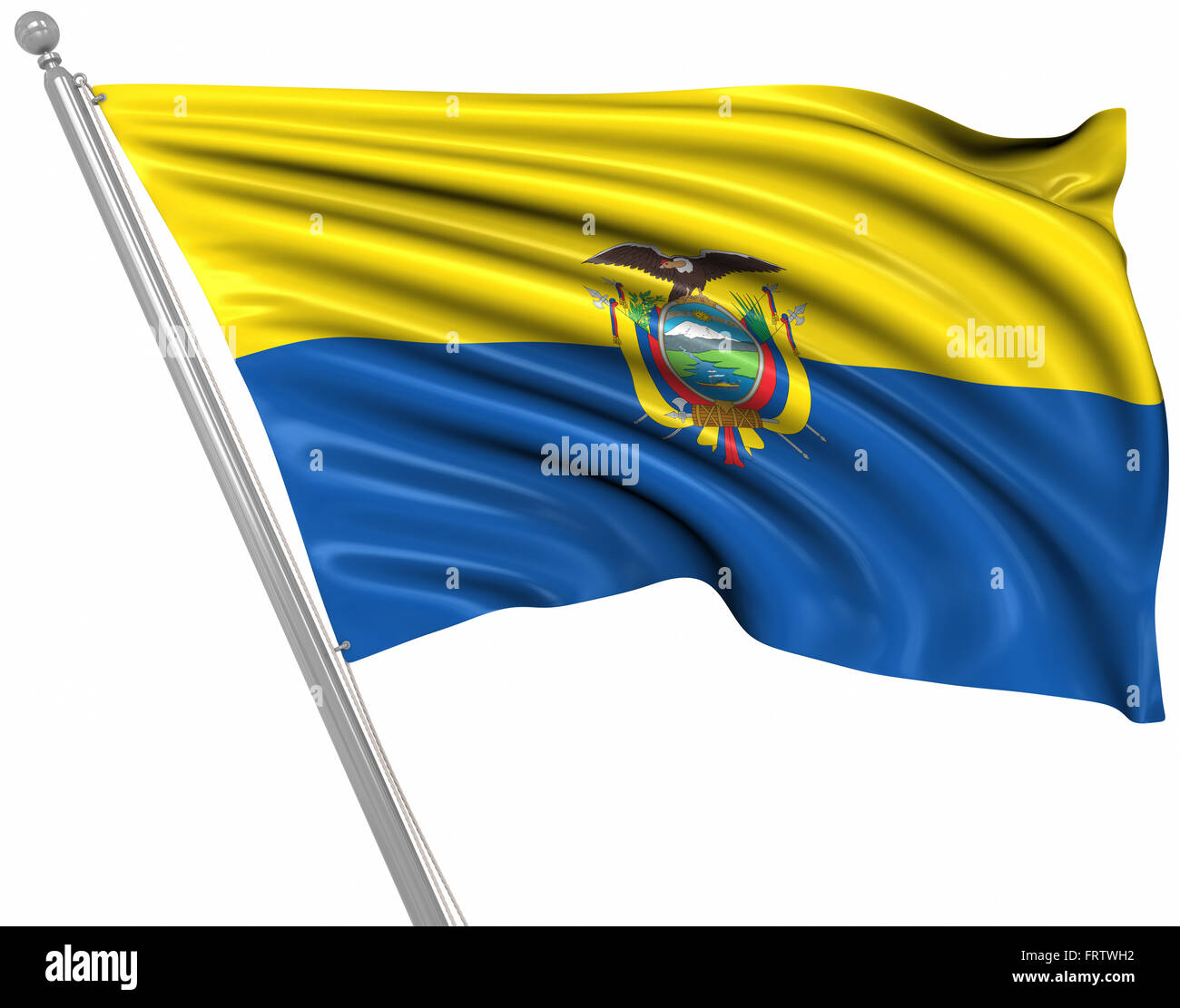 Bandiera dell Ecuador , questo è un computer generato e l'immagine 3D rappresentata. Foto Stock