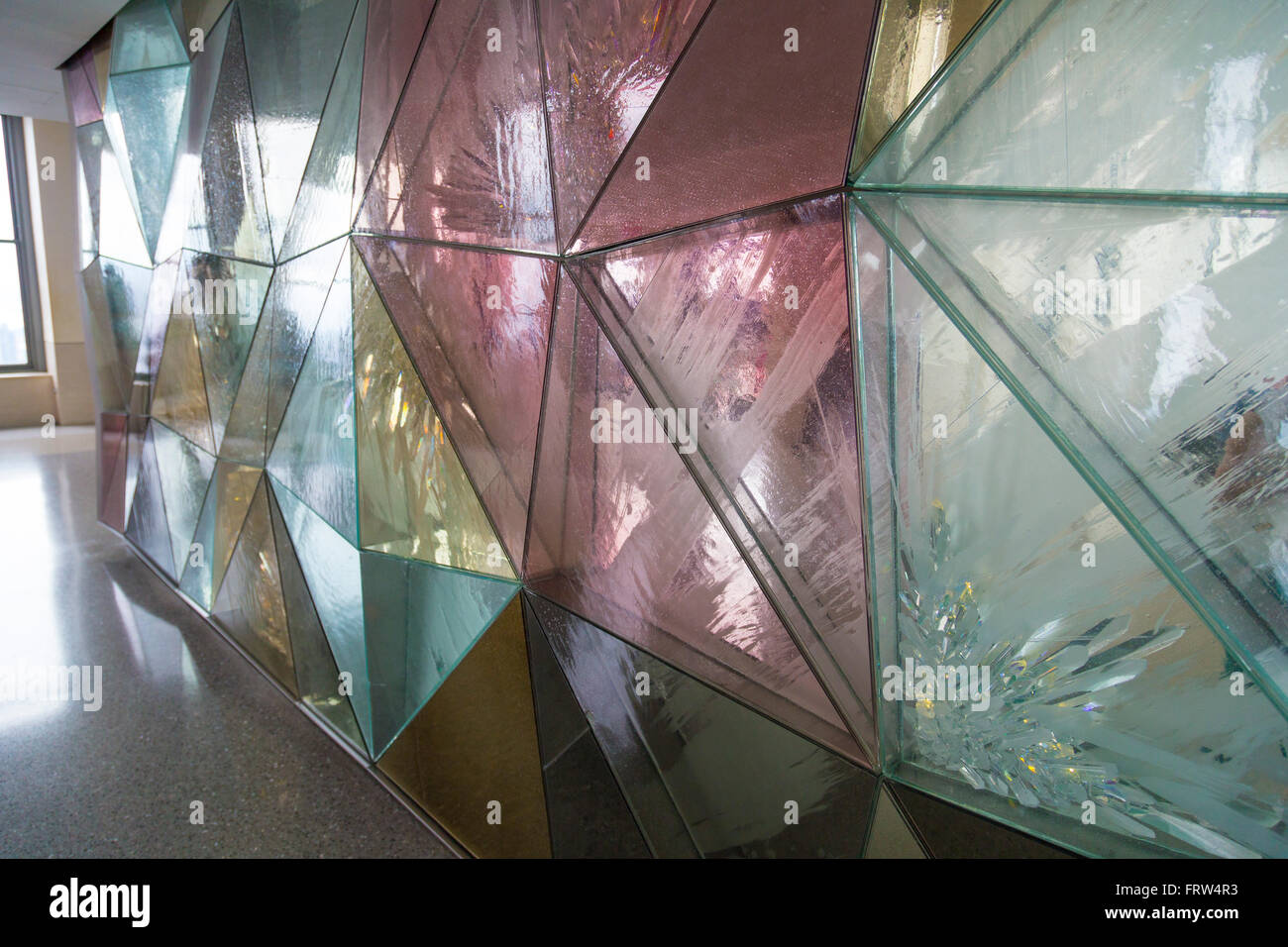 Interno del mosaico di vetro al Rockefeller Center di New York City Foto Stock