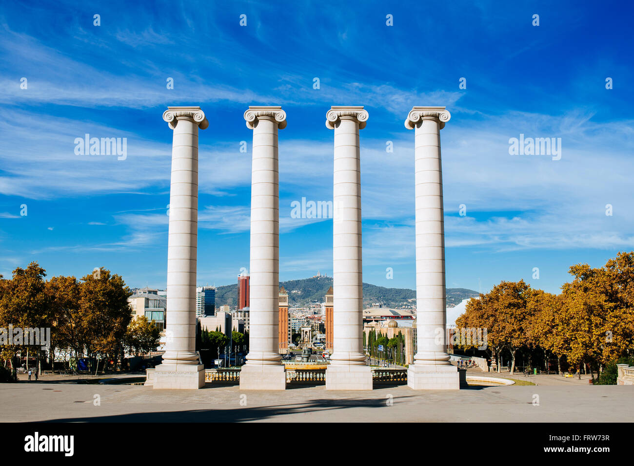 Spagna, Barcellona, le quattro colonne Foto Stock