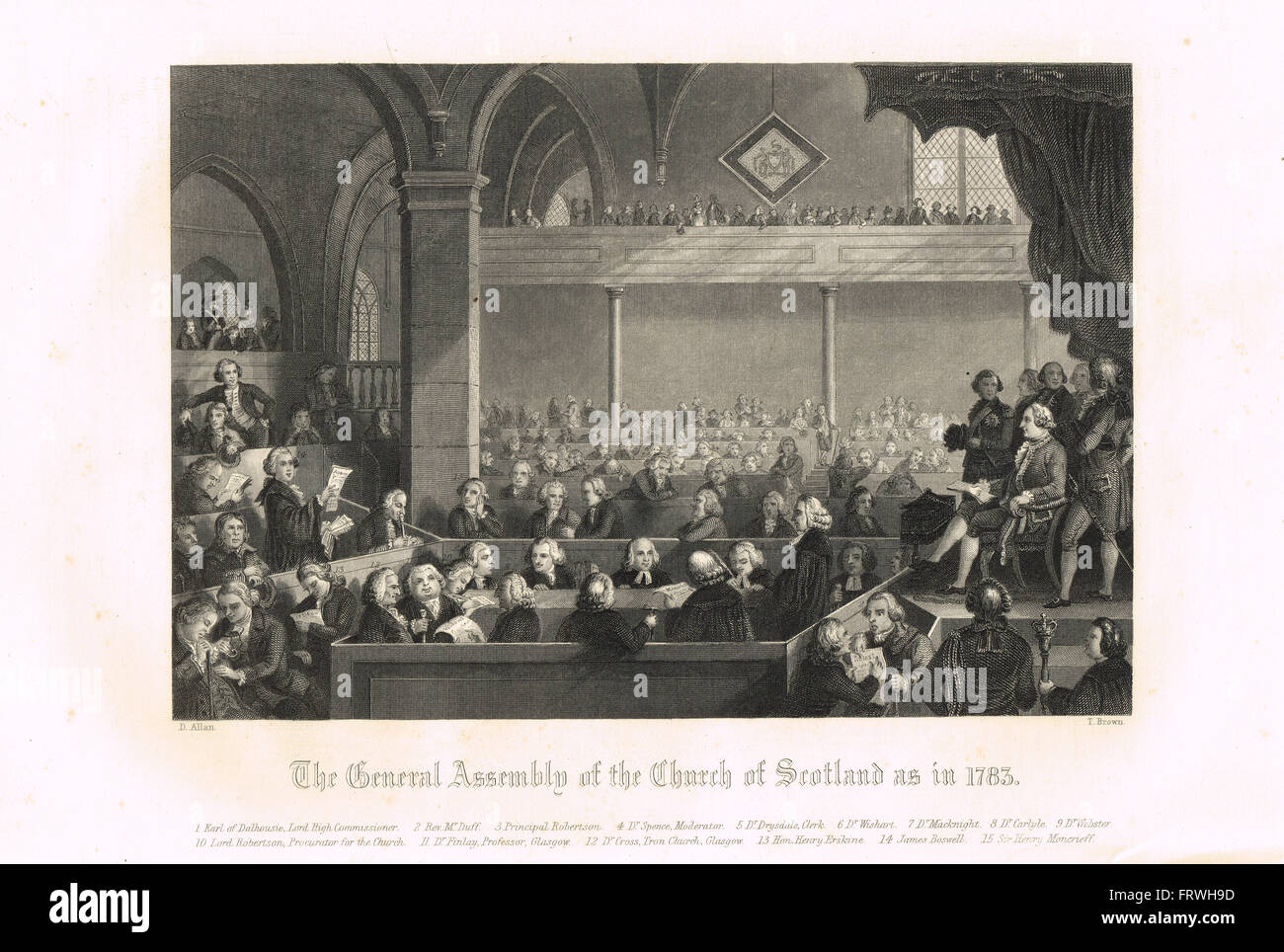 L'Assemblea Generale della Chiesa di Scozia nel 1783 Foto Stock