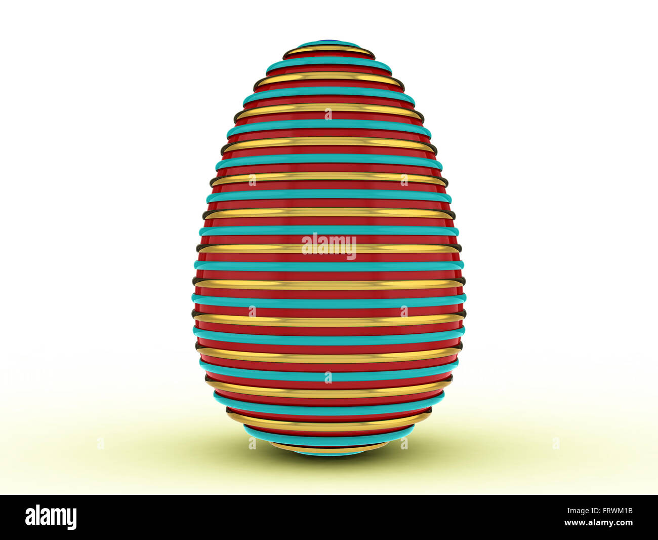 Uovo di Pasqua oro striato colorato. Foto Stock