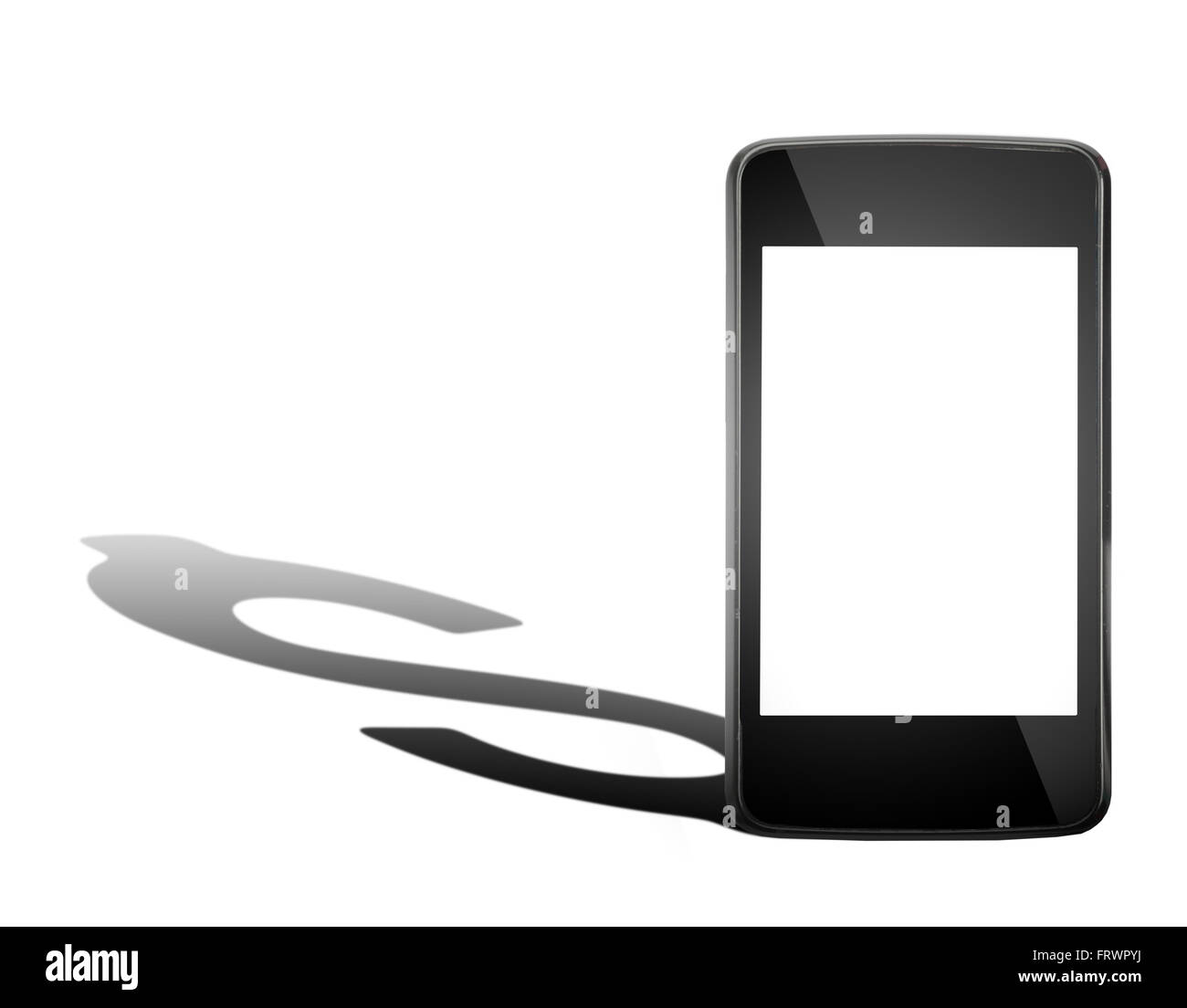 Smartphone con dollar ombra Foto Stock