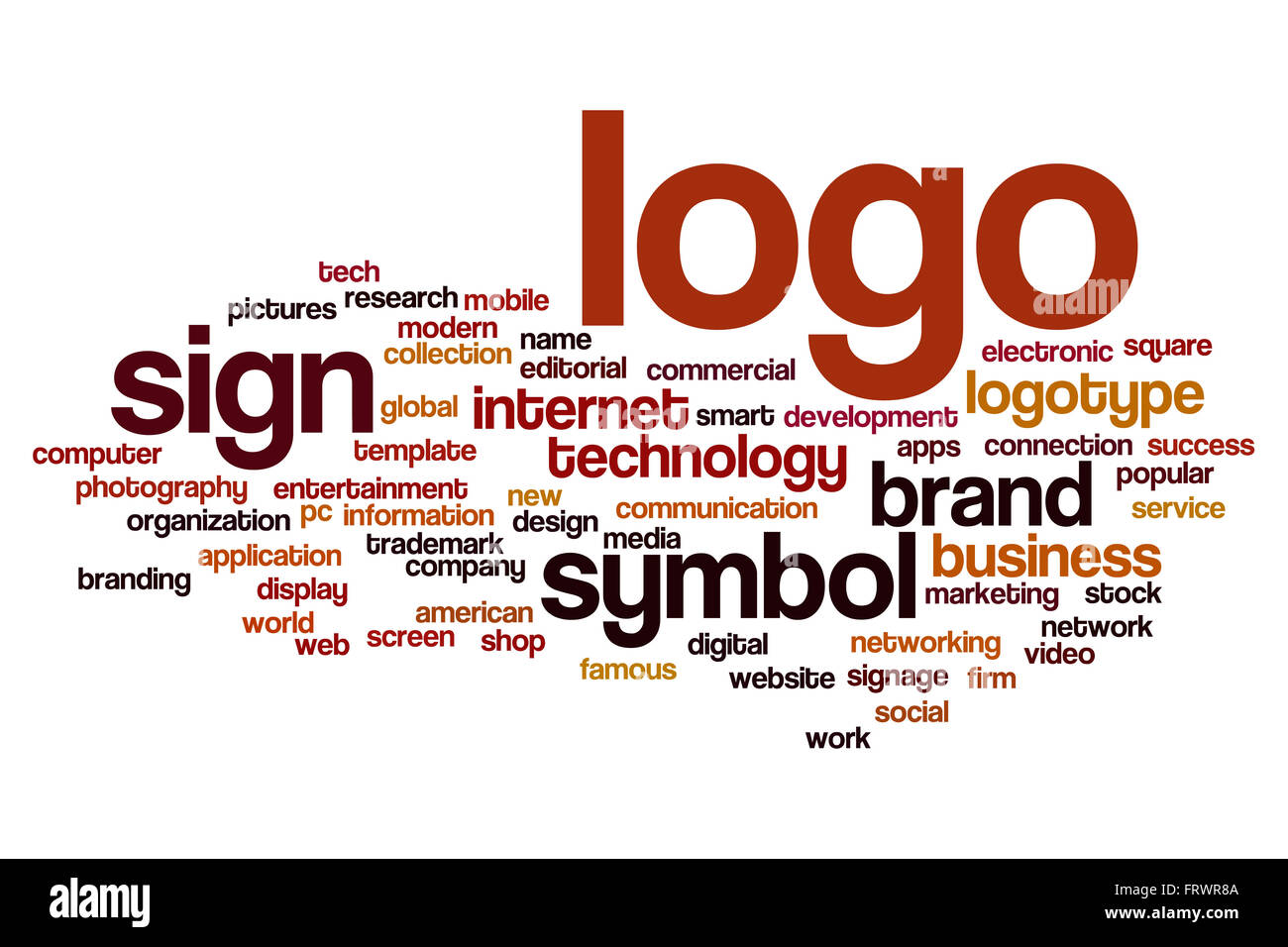 Nube di parola di logo Foto Stock