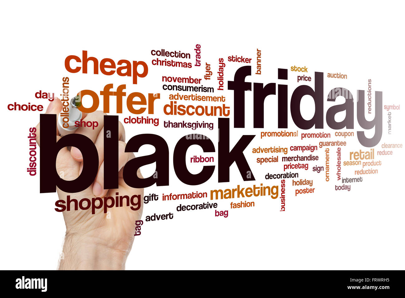 Venerdì nero parola concetto di cloud Foto Stock