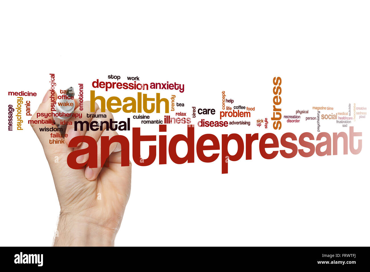 Parola antidepressivo concetto di cloud Foto Stock