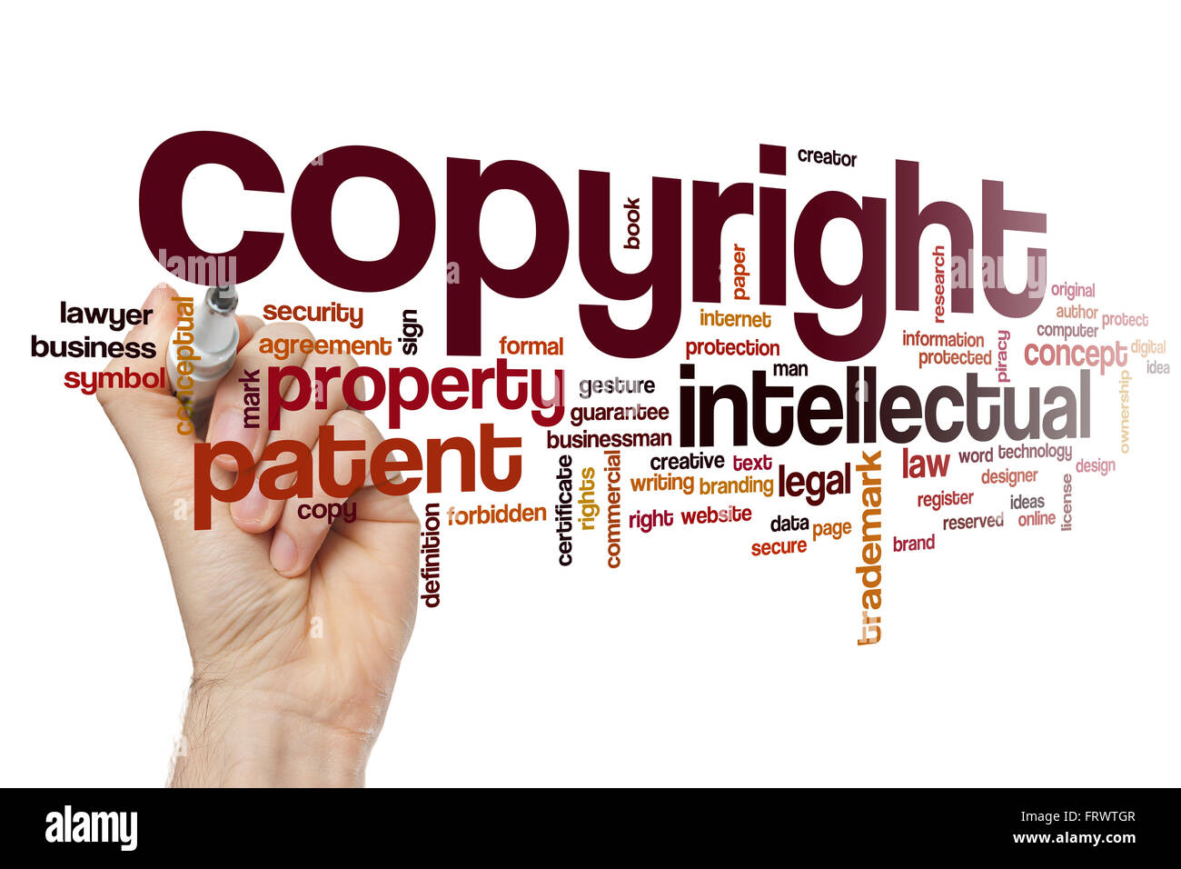 Copyright parola cloud Foto Stock