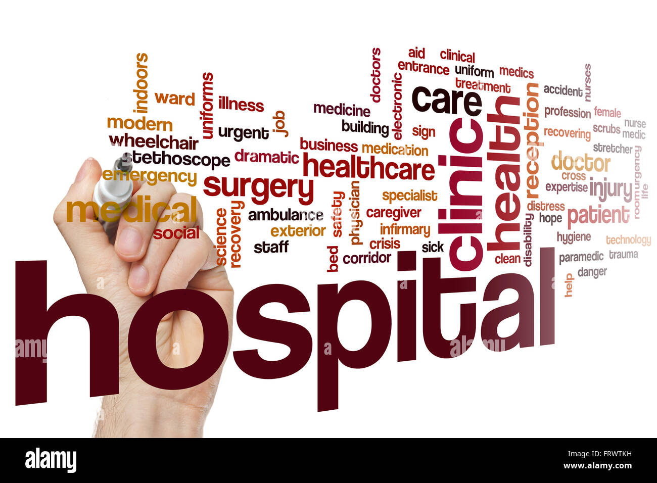 Ospedale di parola il concetto di cloud Foto Stock