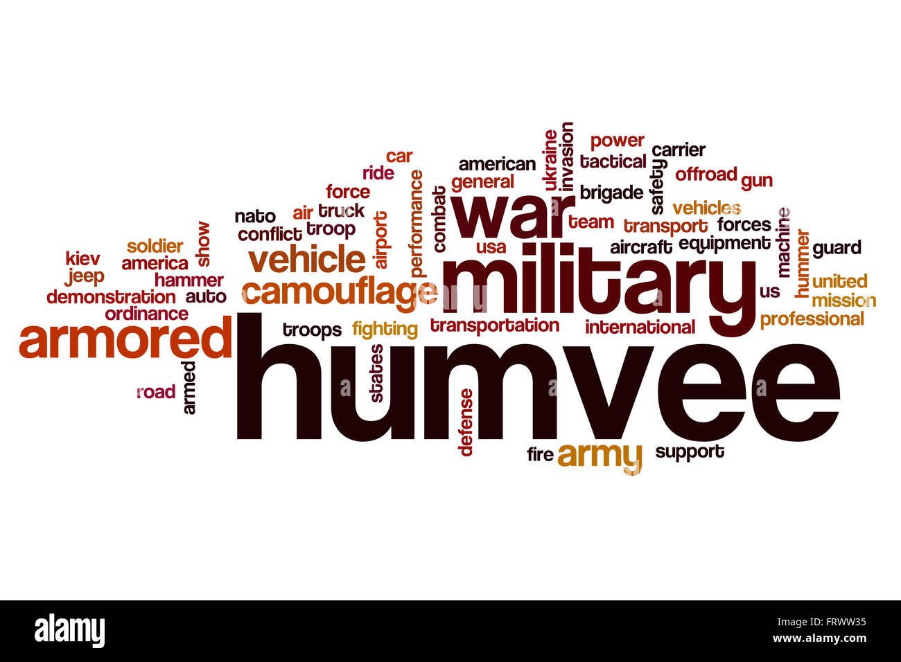 Humvee word cloud Foto Stock