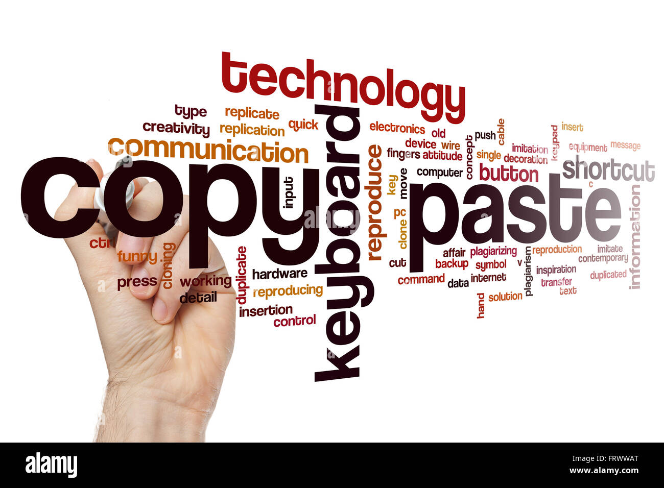 Copia Incolla word cloud Foto Stock