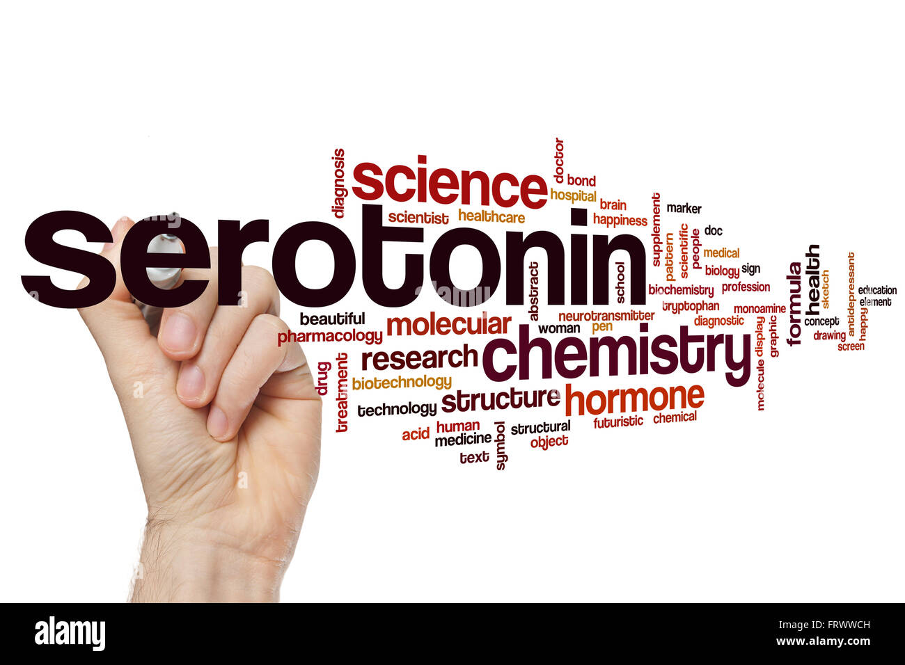 La serotonina word cloud Foto Stock
