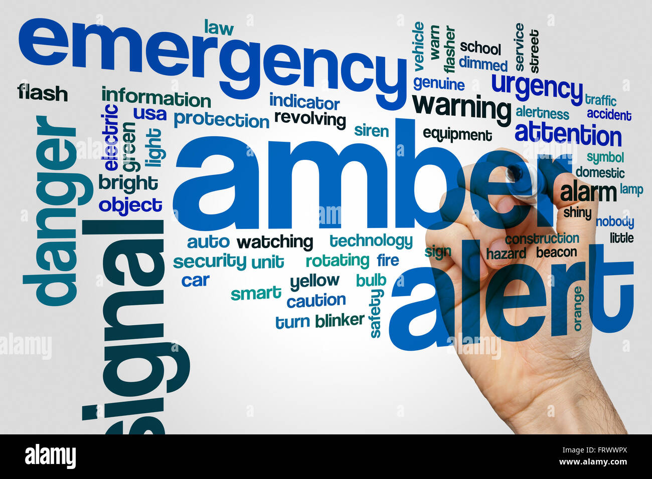 Avviso di ambra word cloud Foto Stock