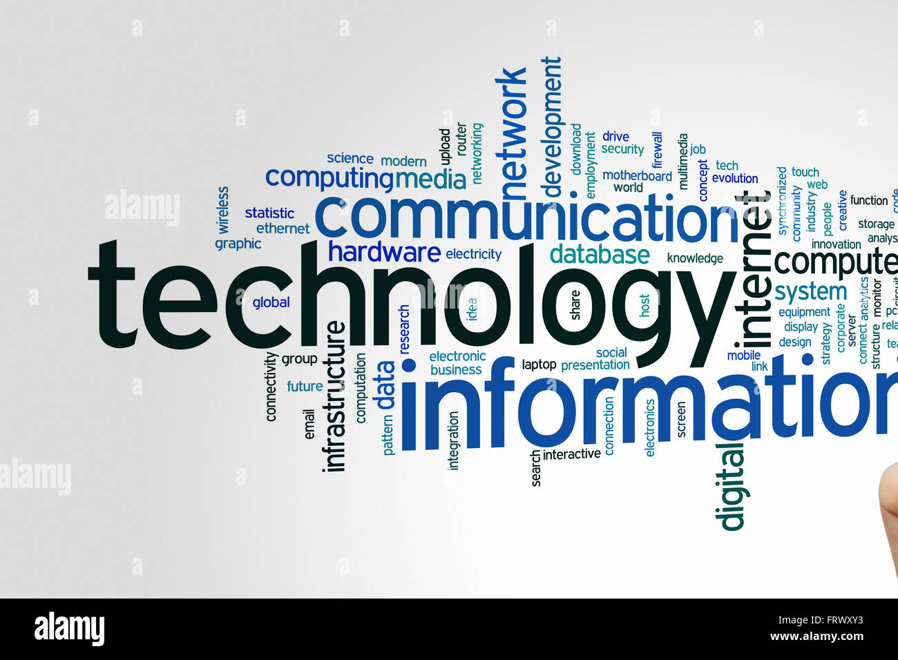 Informazioni sul concetto di tecnologia parola Sfondo nuvola Foto Stock