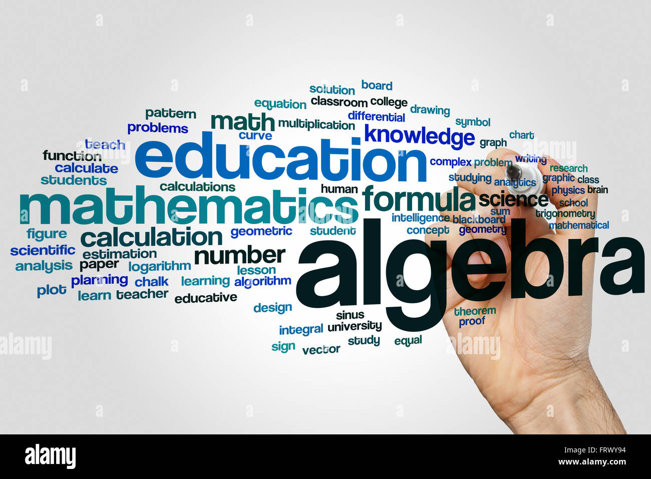 Parola di algebra concetto di cloud Foto Stock