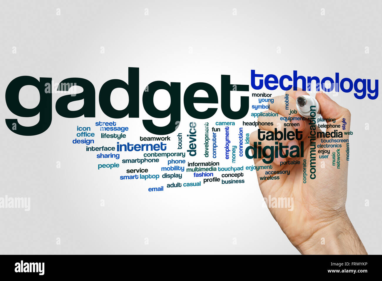 Gadget di parola il concetto di cloud Foto Stock