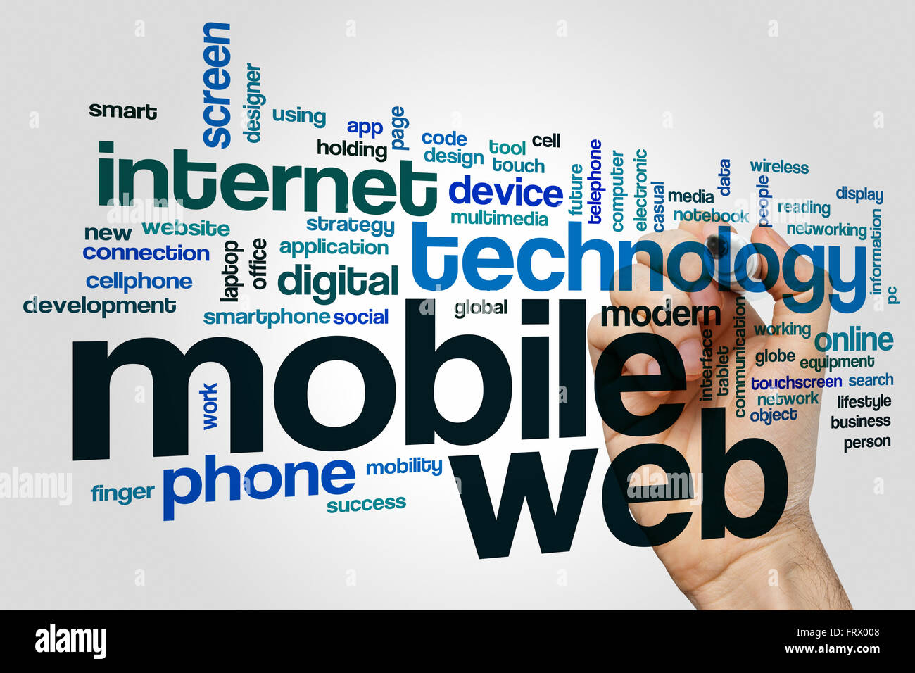 Mobile Web cloud di parola Foto Stock