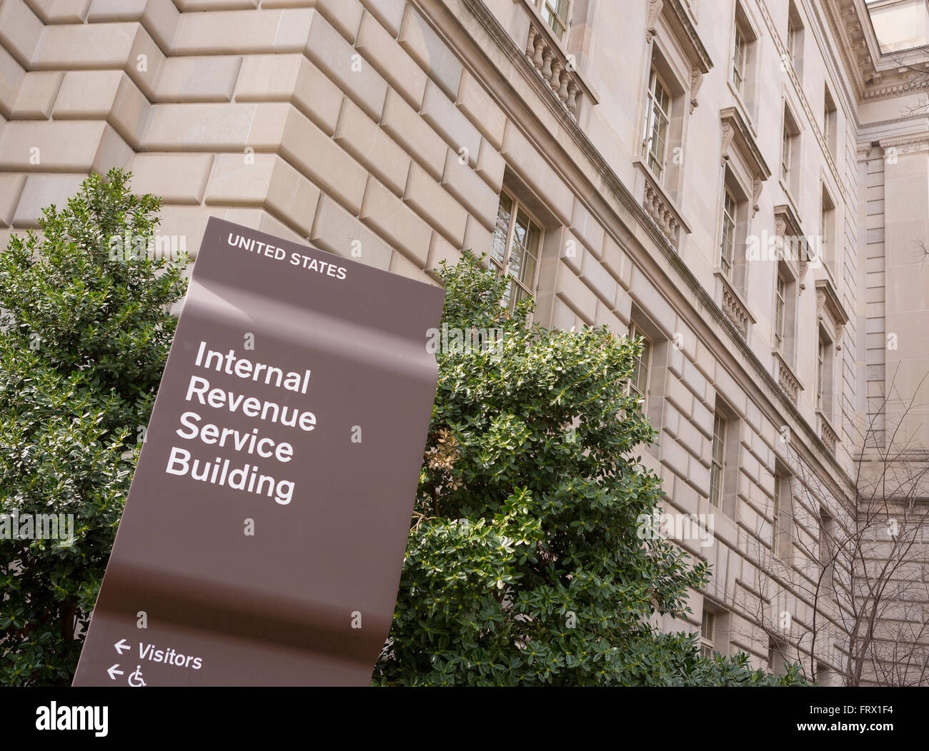 WASHINGTON, DC, Stati Uniti d'America - edificio IRS segno. Internal Revenue Service. Foto Stock
