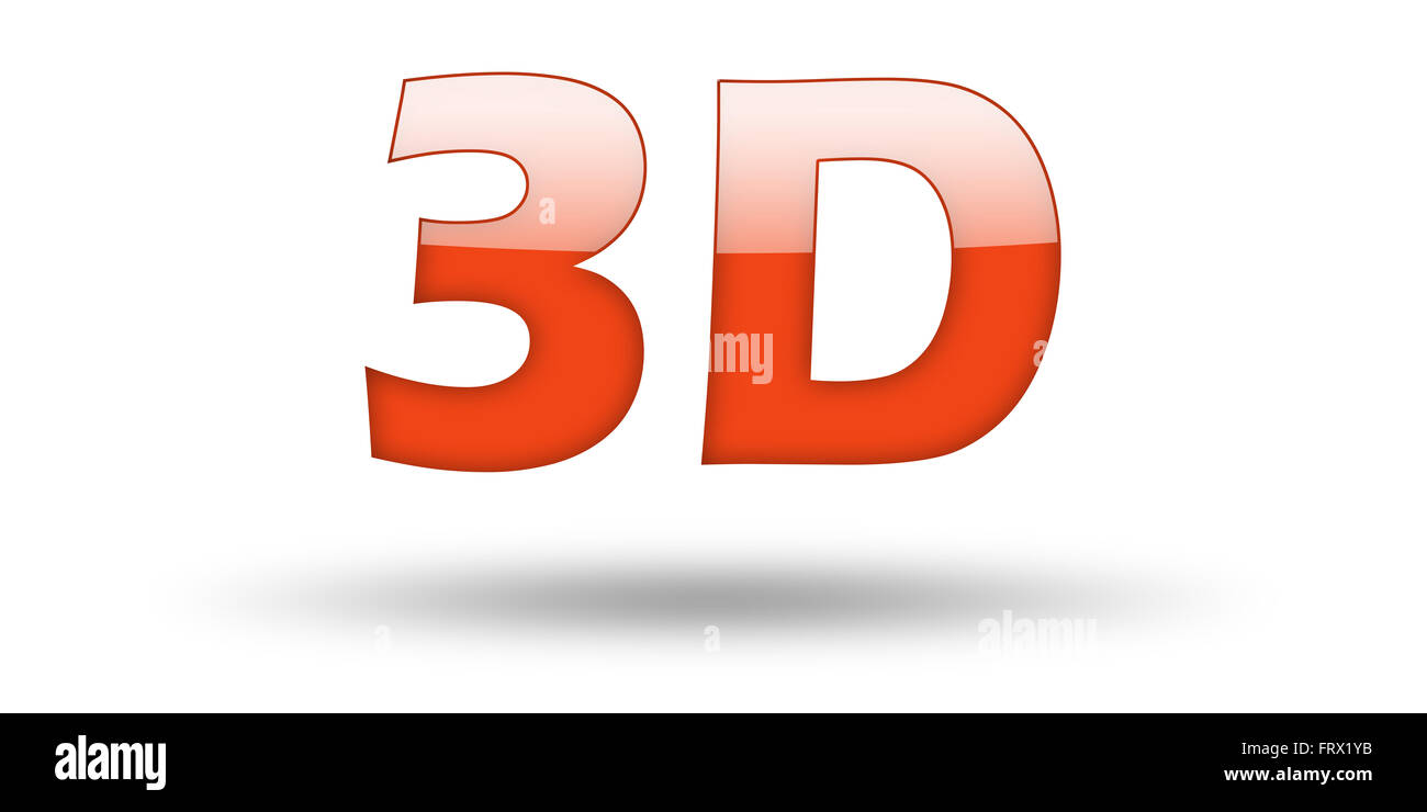 Testo 3D con lettere rosse e shadow. Foto Stock