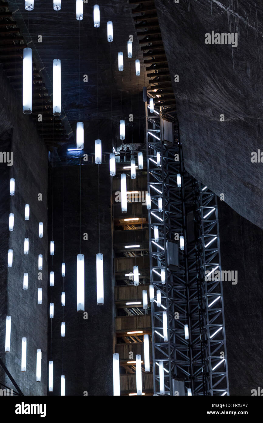 Turda, Romania - Marzo 12, 2016: interno della Salina Turda miniera di sale di Turda, Romania Foto Stock