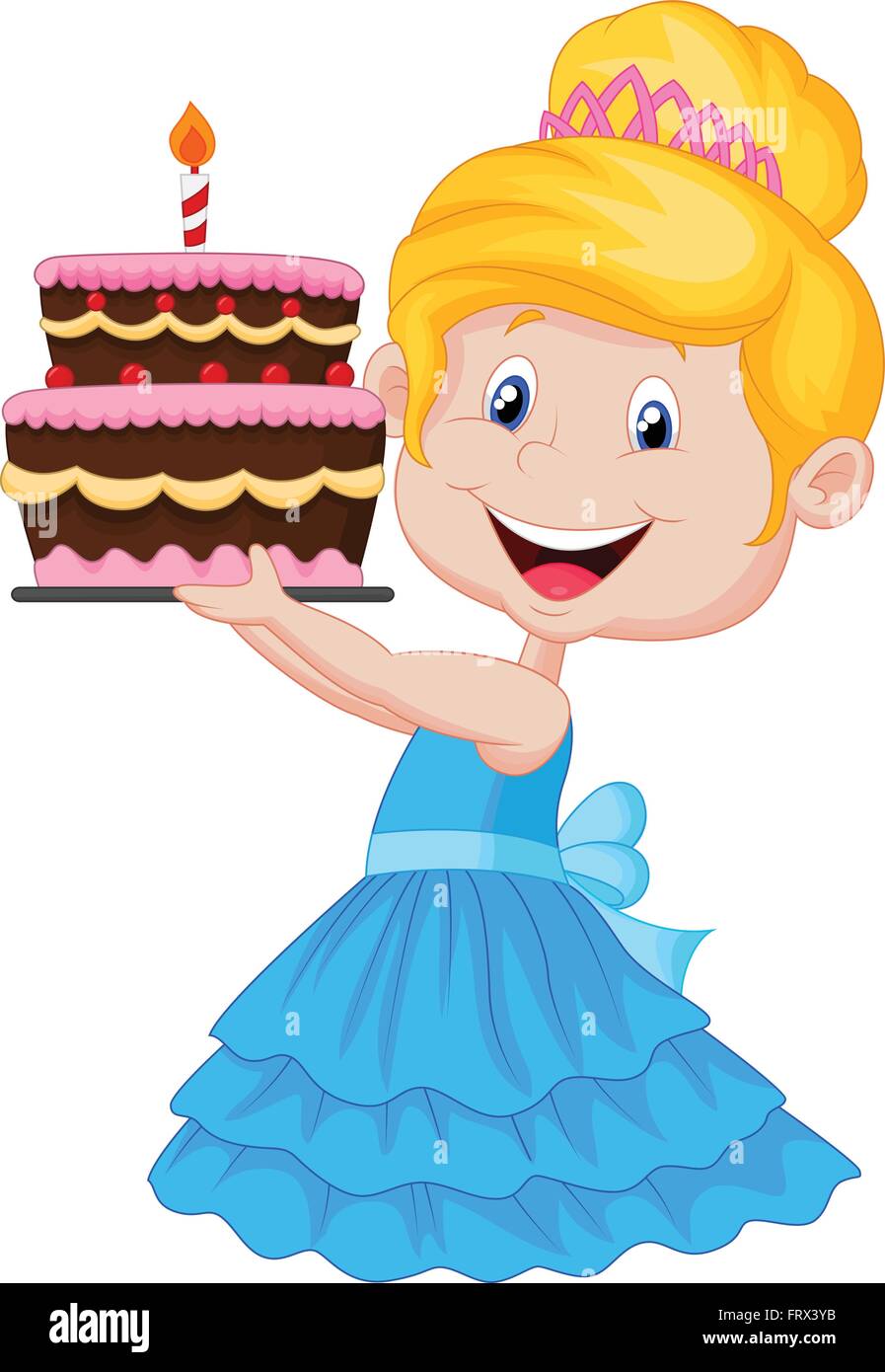 buon compleanno biglietto di auguri ragazza con torta di compleanno 2424749  Arte vettoriale a Vecteezy