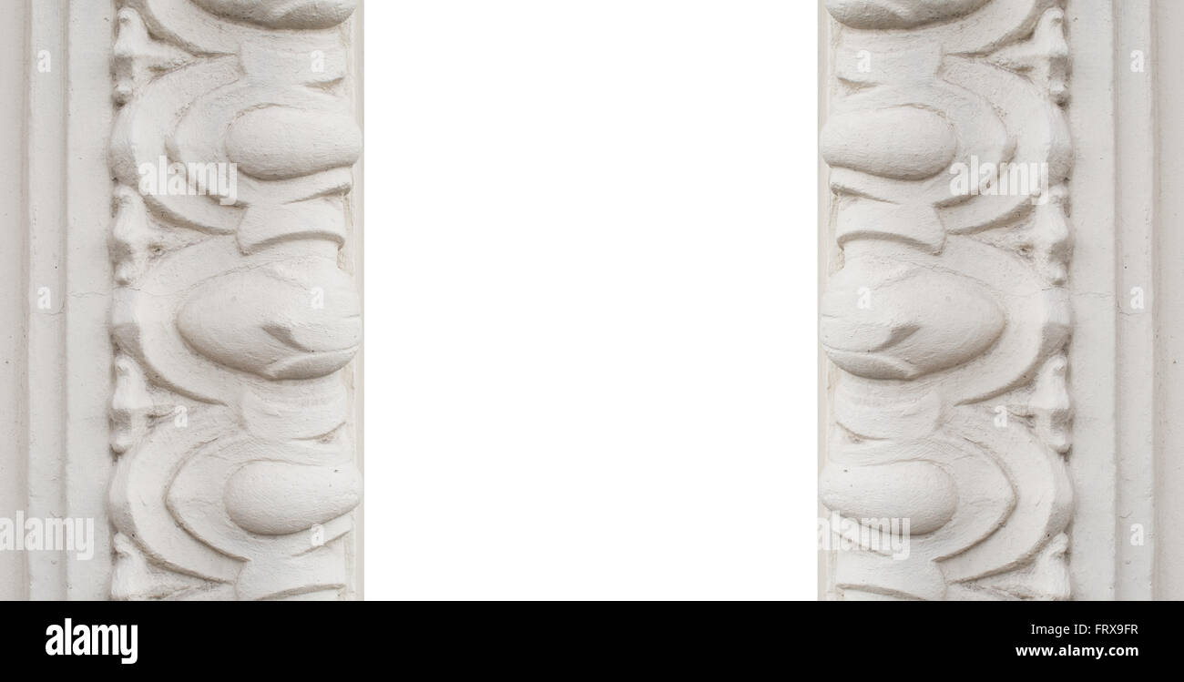 Bianco di lusso design della parete con cornici in stile classico Foto Stock