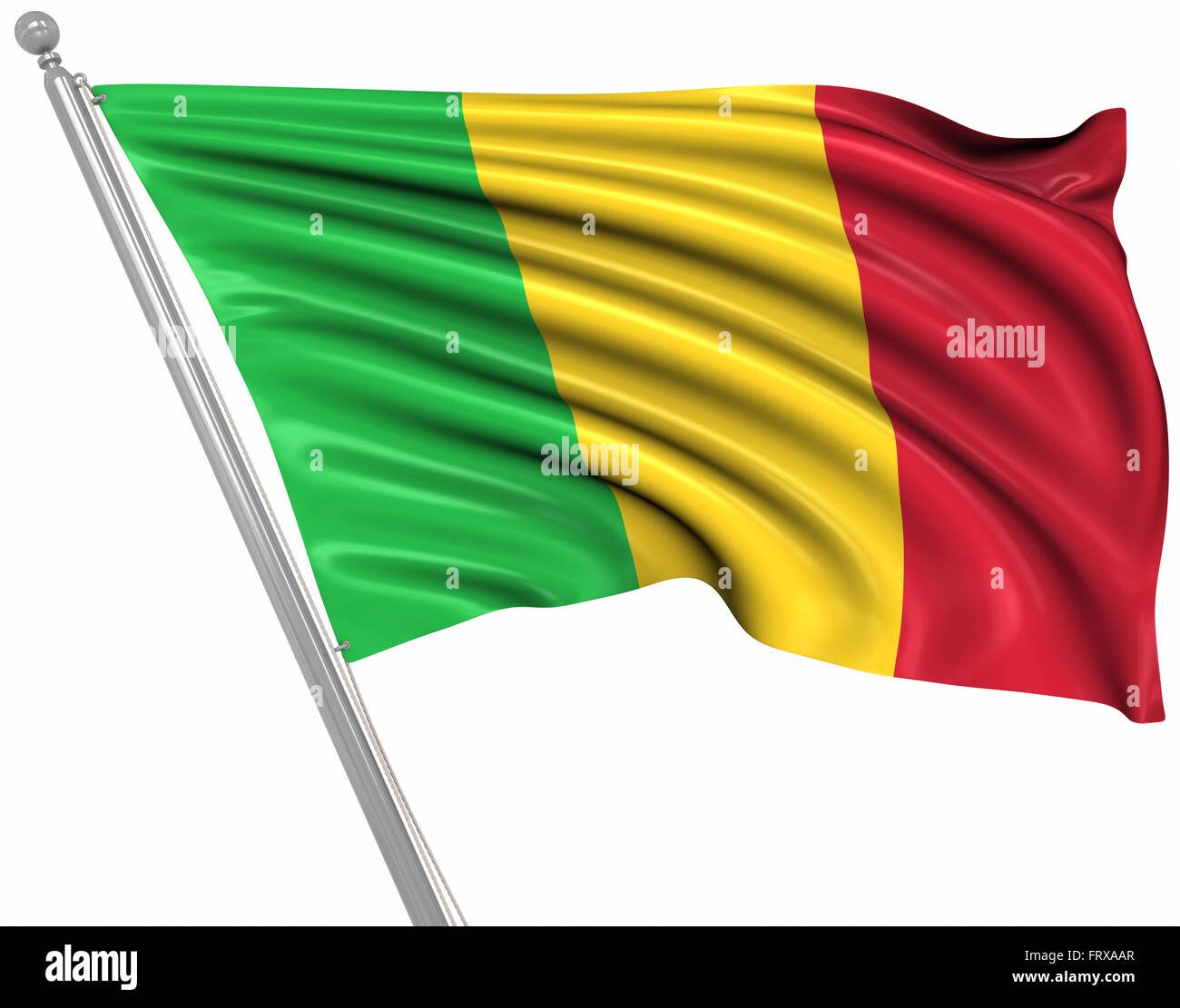Bandiera del Mali , questo è un computer generato e l'immagine 3D rappresentata. Foto Stock