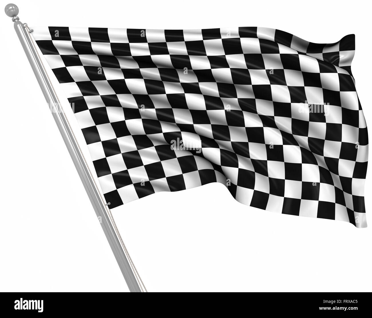 Bandiera a scacchi , isolato su bianco. Foto Stock