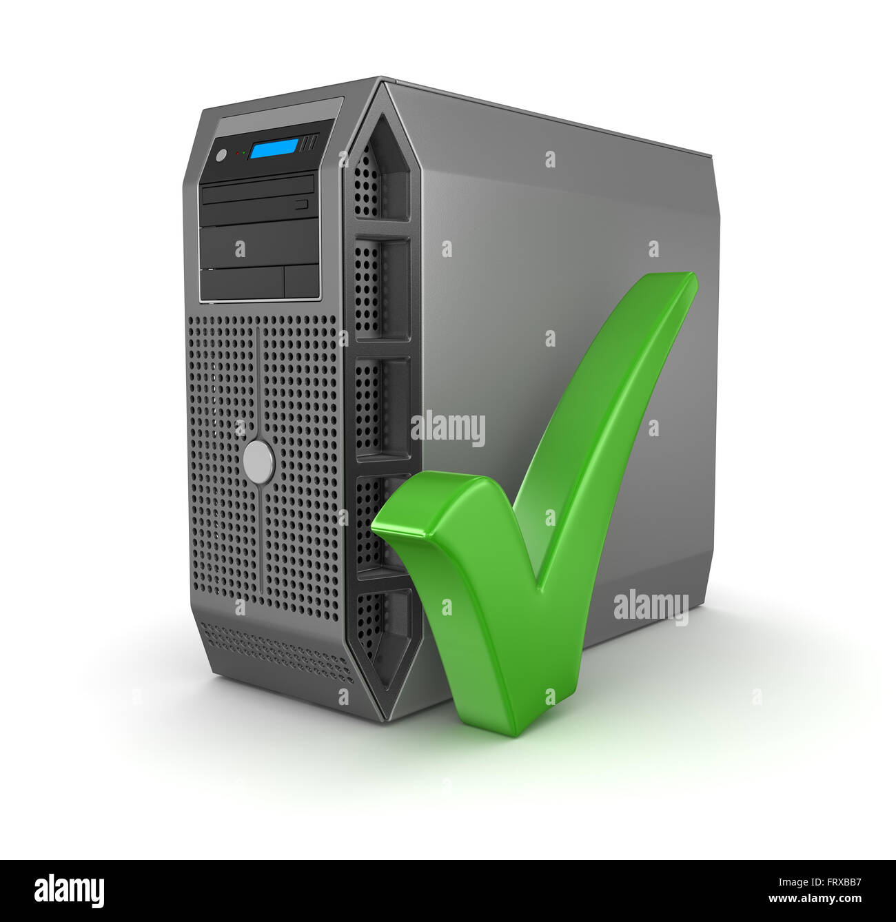 Workstation e segno di spunta Foto Stock