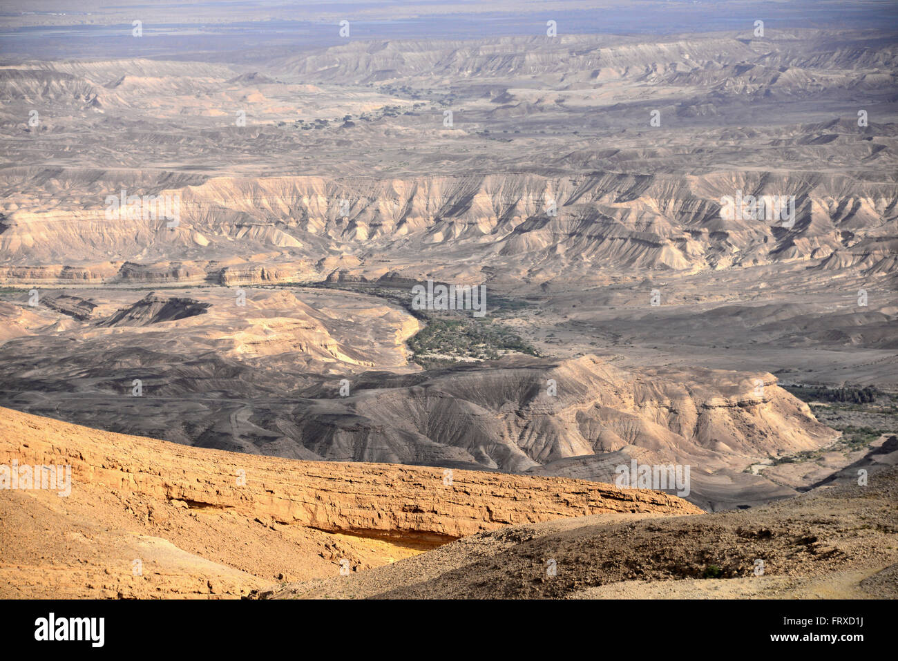 Vista sulla valle di Zinn, Arava, deserto del Negev, South-Israel, Israele Foto Stock