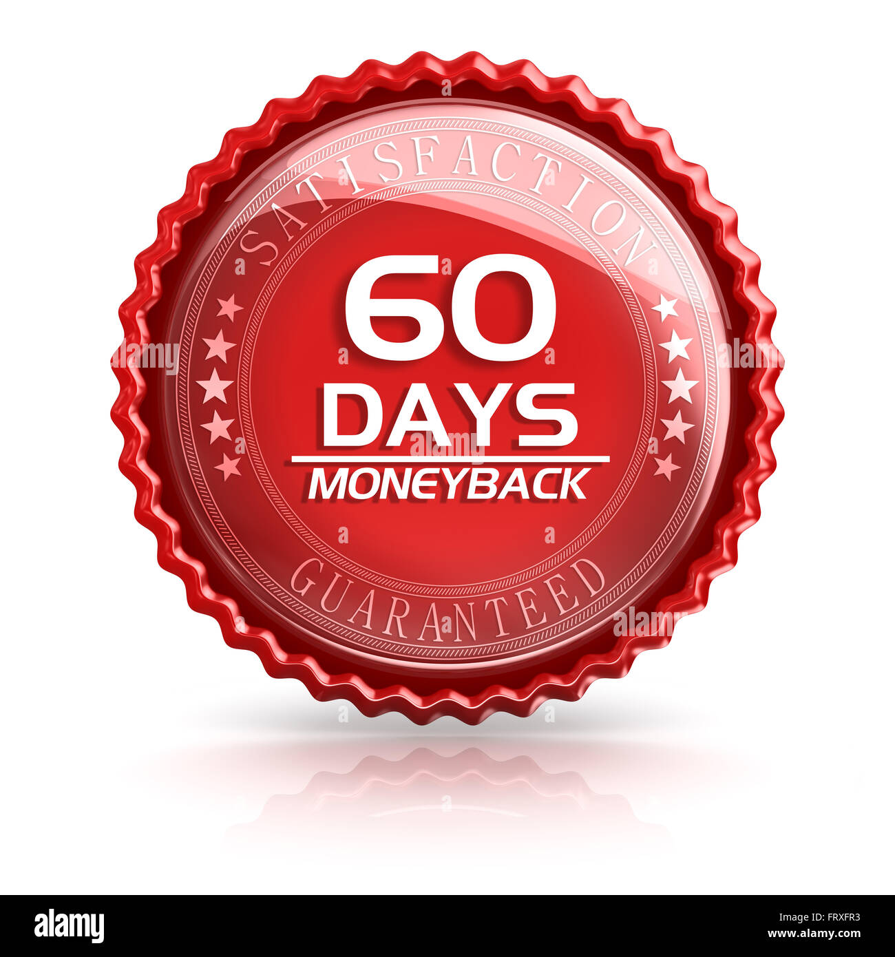 Sessanta giorni il denaro indietro , immagine 3D rappresentata. Foto Stock