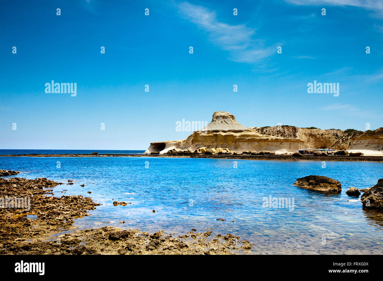 Le saline, soluzione salina, Xwejni Bay, Marsalforn, isola di Gozo, Malta Foto Stock