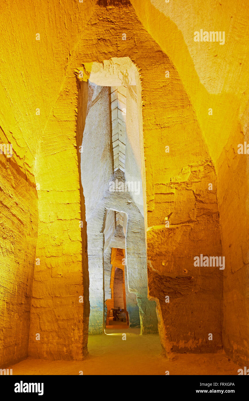 Les Cathedrales Troglos des Perrieres, Doue-la-Fontaine, Dept. Maine-et-Loire, regione Pays de la Loire, in Francia, in Europa Foto Stock