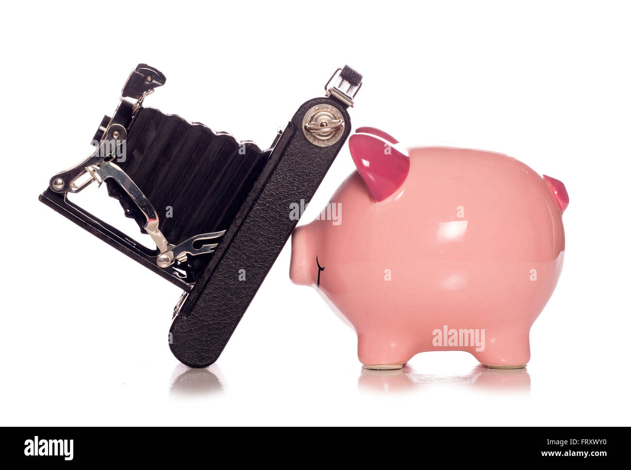 Fare soldi con la fotografia salvadanaio intaglio Foto Stock