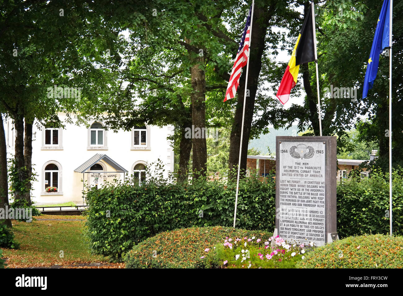 WW2 memoriale per i soldati americani in Wanne, Belgio Foto Stock