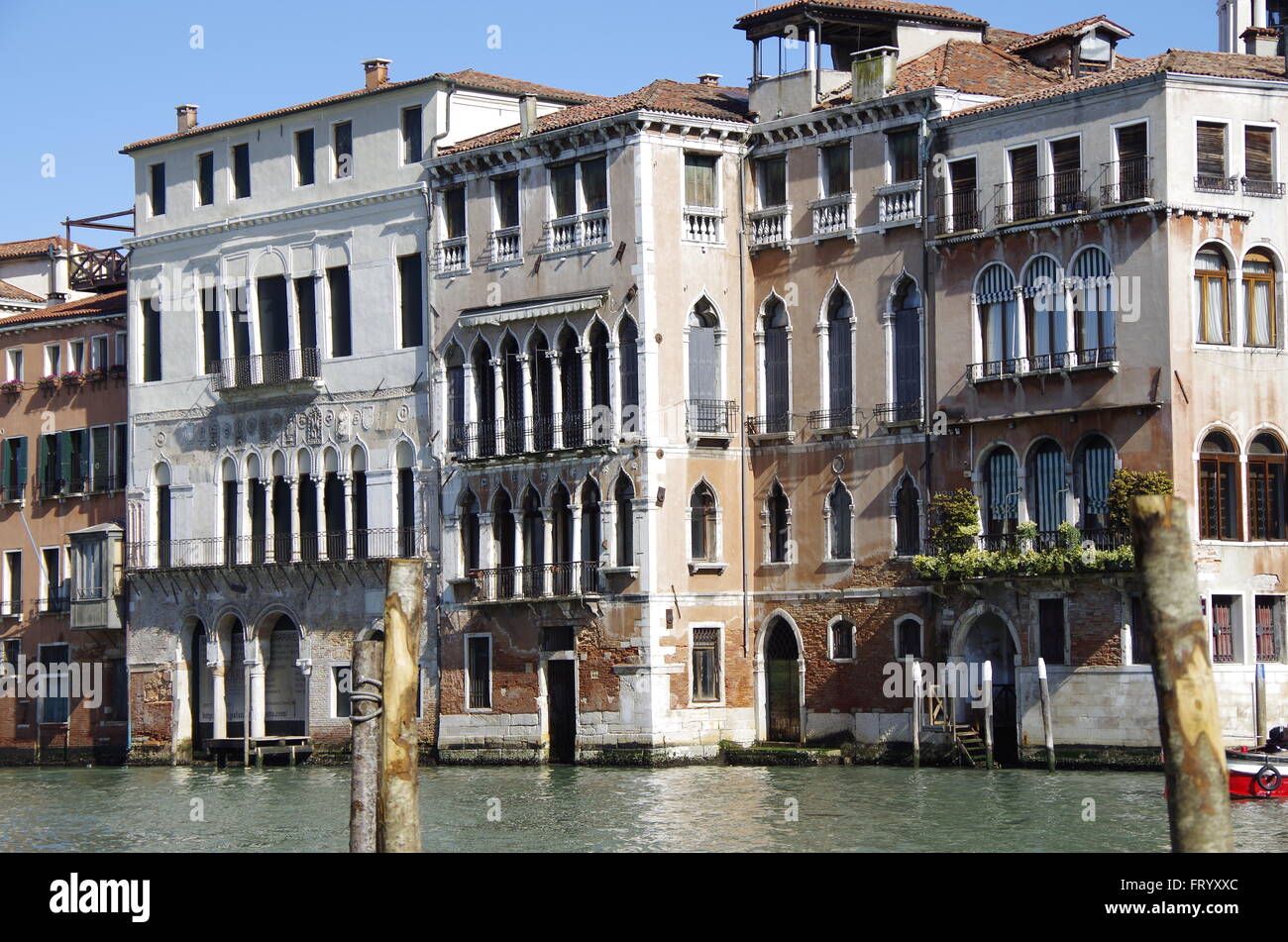 Ca' da Mosto e vicini Canal Grande Venezia Italia Foto Stock