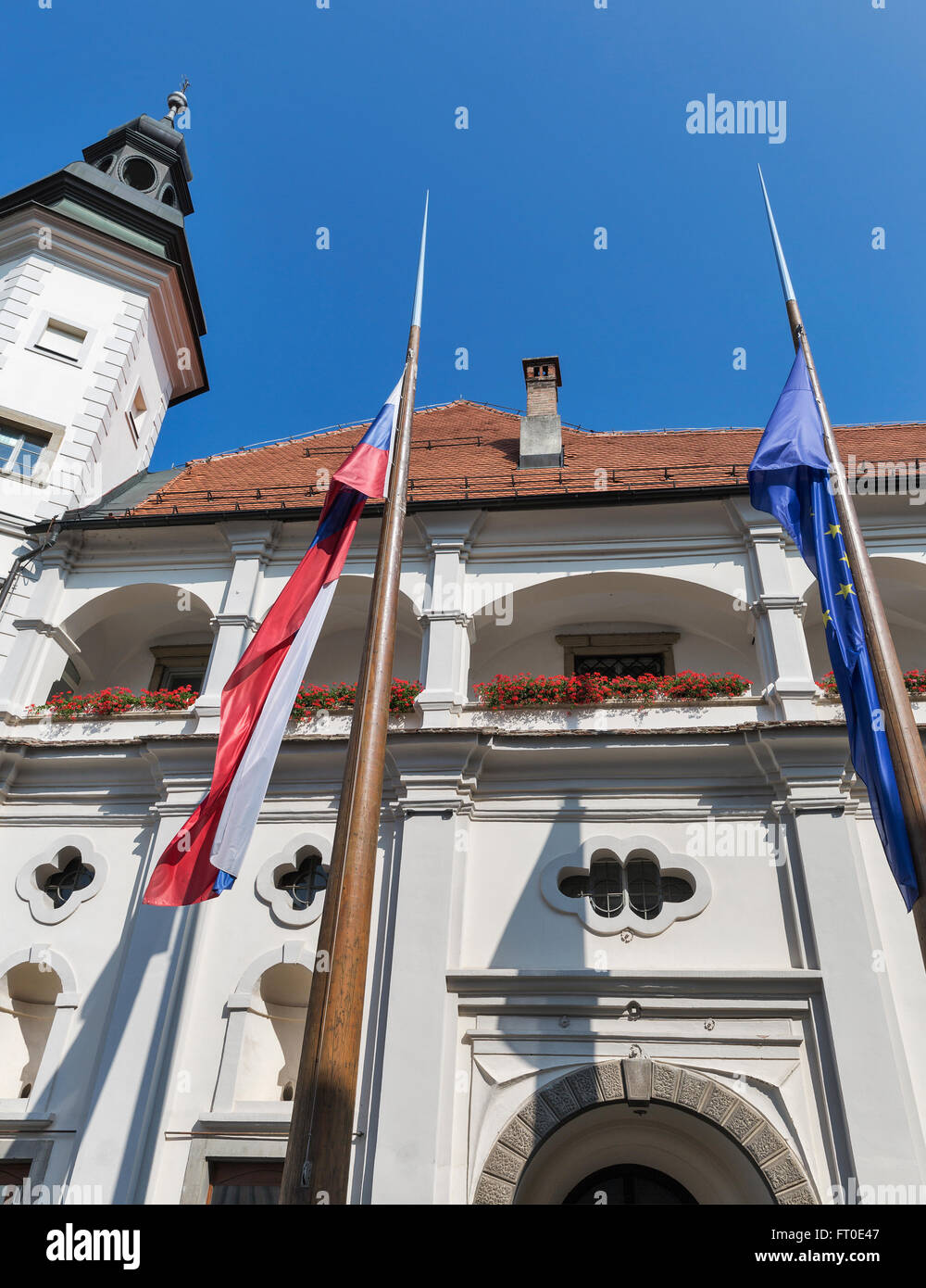 Il castello di Maribor facciata. Maribor è la seconda città più grande della Slovenia, l'Europa. Foto Stock