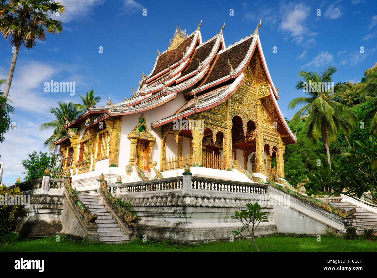 Tempio di Luang Prabang Royal Palace Museum, Laos Foto Stock