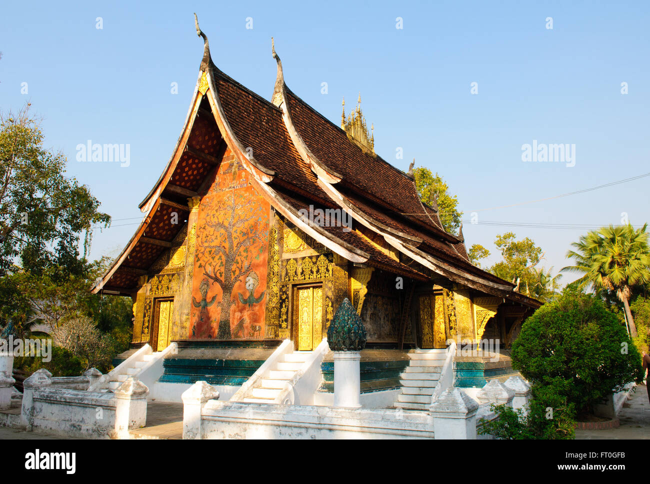 Wat Xieng Thong temple,Luang Pra bang, Laos Foto Stock