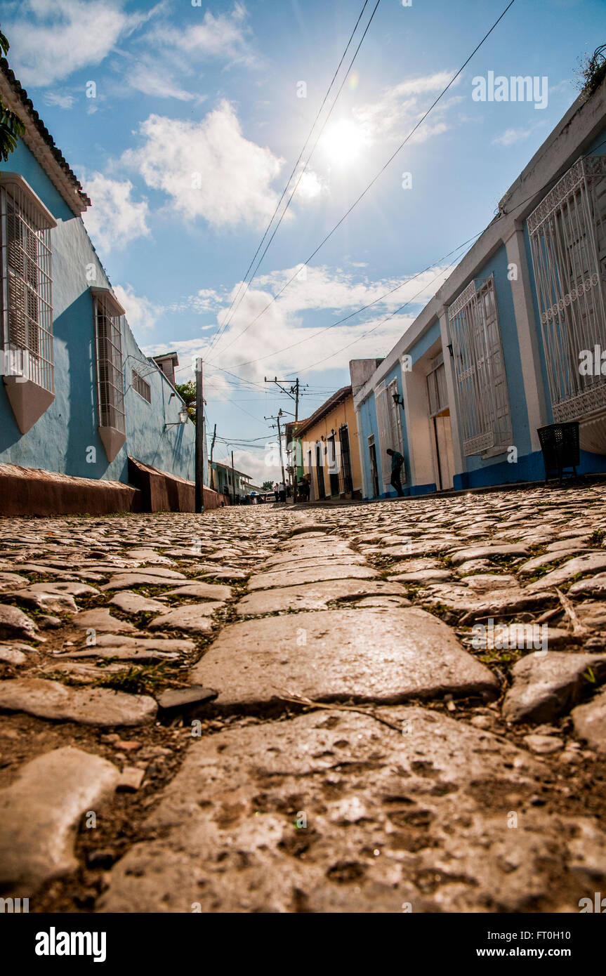 Cuba Trinidad Colonial street Foto Stock
