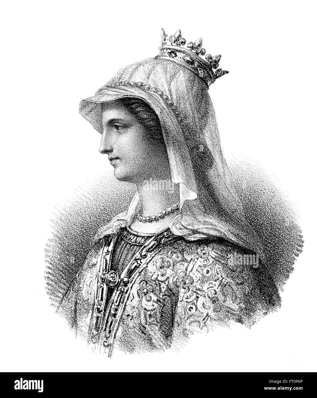 Ingoberga, c. 520-589, la prima moglie del re frankish Charibert I o Cherebert, c. 517-567, Ingoberga, um 520-589, die ers Foto Stock