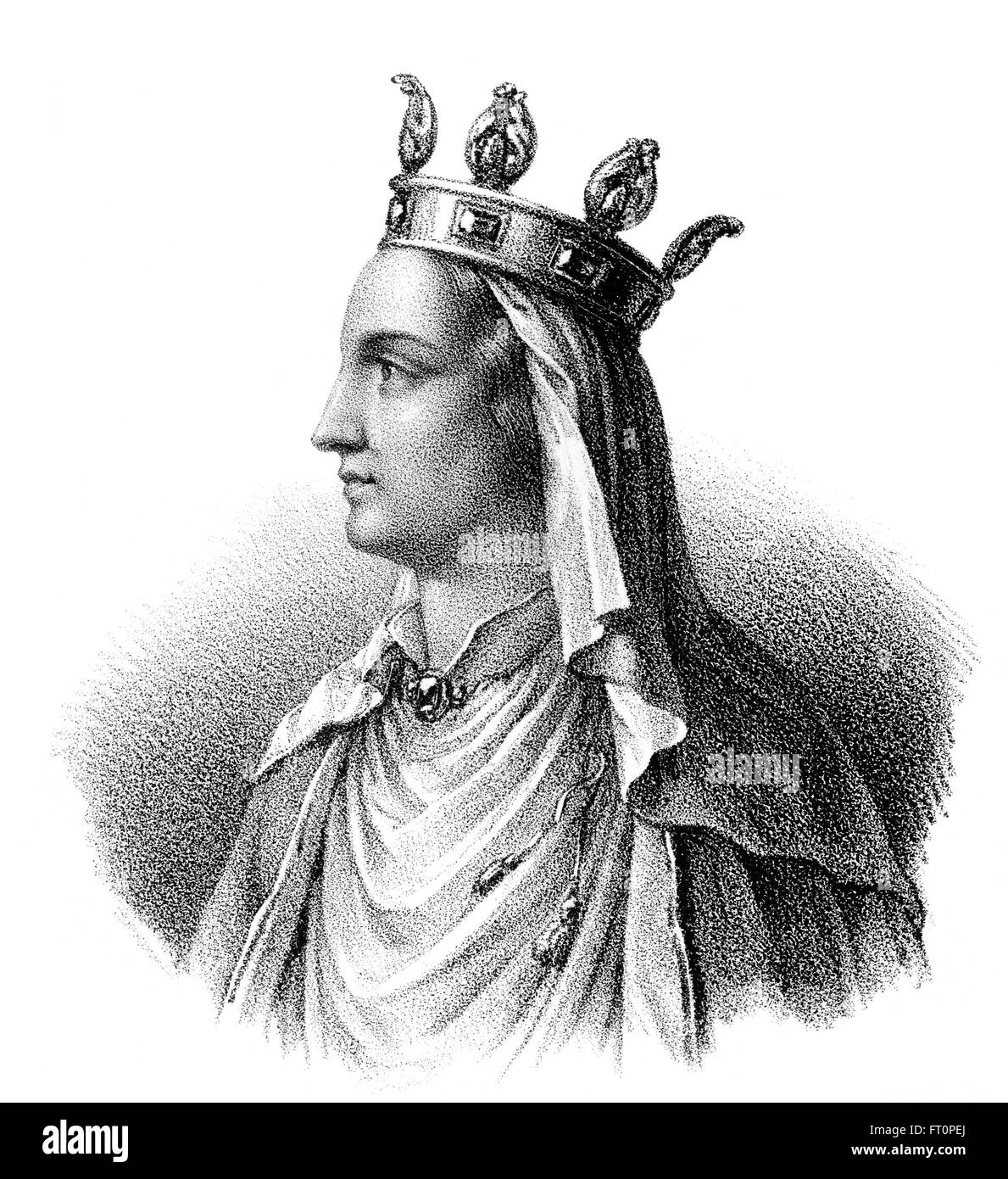 Regina Ultrogothe, Ultrogotho o Ultragotha, moglie di Childebert I, c. 496-558, un re frankish della dinastia dei Merovingi Foto Stock