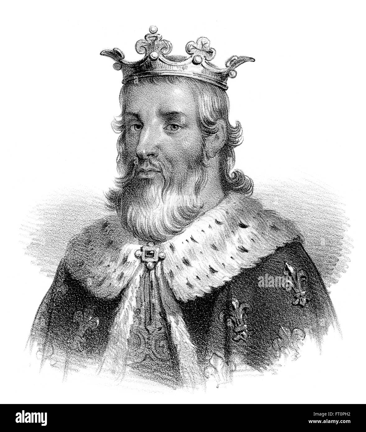 Chlothar I, Chlotachar o Clotaire, c. 495- 561, chiamato il vecchio re dei Franchi della dinastia dei Merovingi Foto Stock