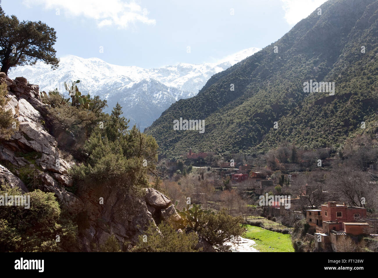 Villaggio berbero Setima Fatma, Setima Fatma, Ourika Valley, Alto Atlante, Marocco Foto Stock