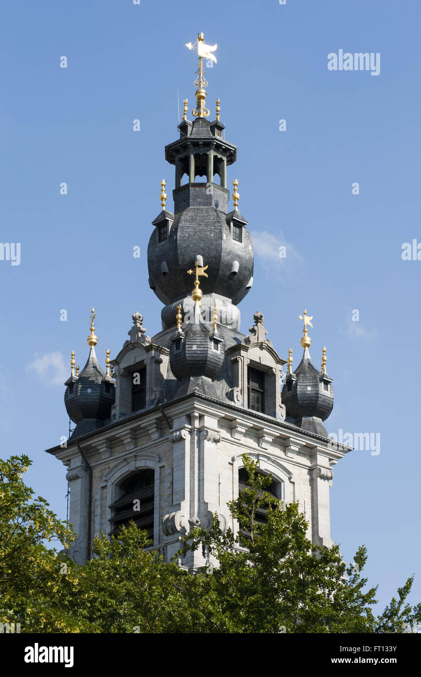 Belfry, patrimonio mondiale dell UNESCO, Mons, Hennegau, Wallonie, Belgio, Europa Foto Stock