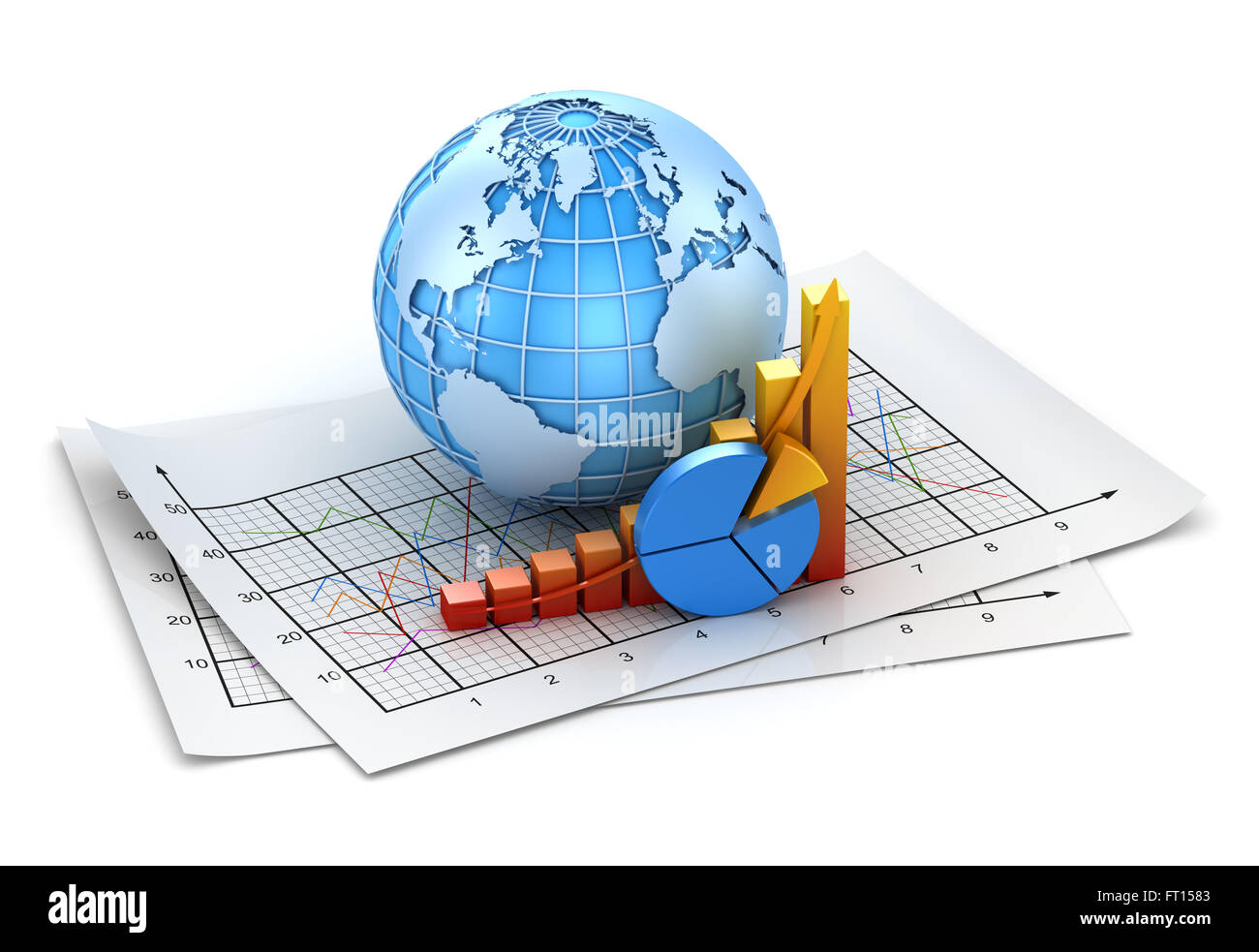 Diagramma di Business , questo è un computer generato e l'immagine 3D rappresentata. Foto Stock