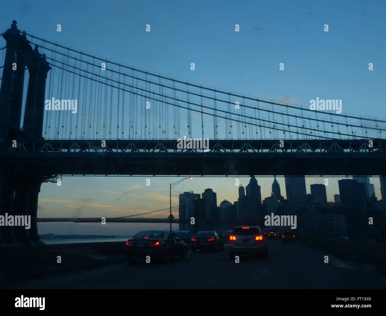 Manhattan Bridge il collegamento di Manhattan con Brooklyn Foto Stock