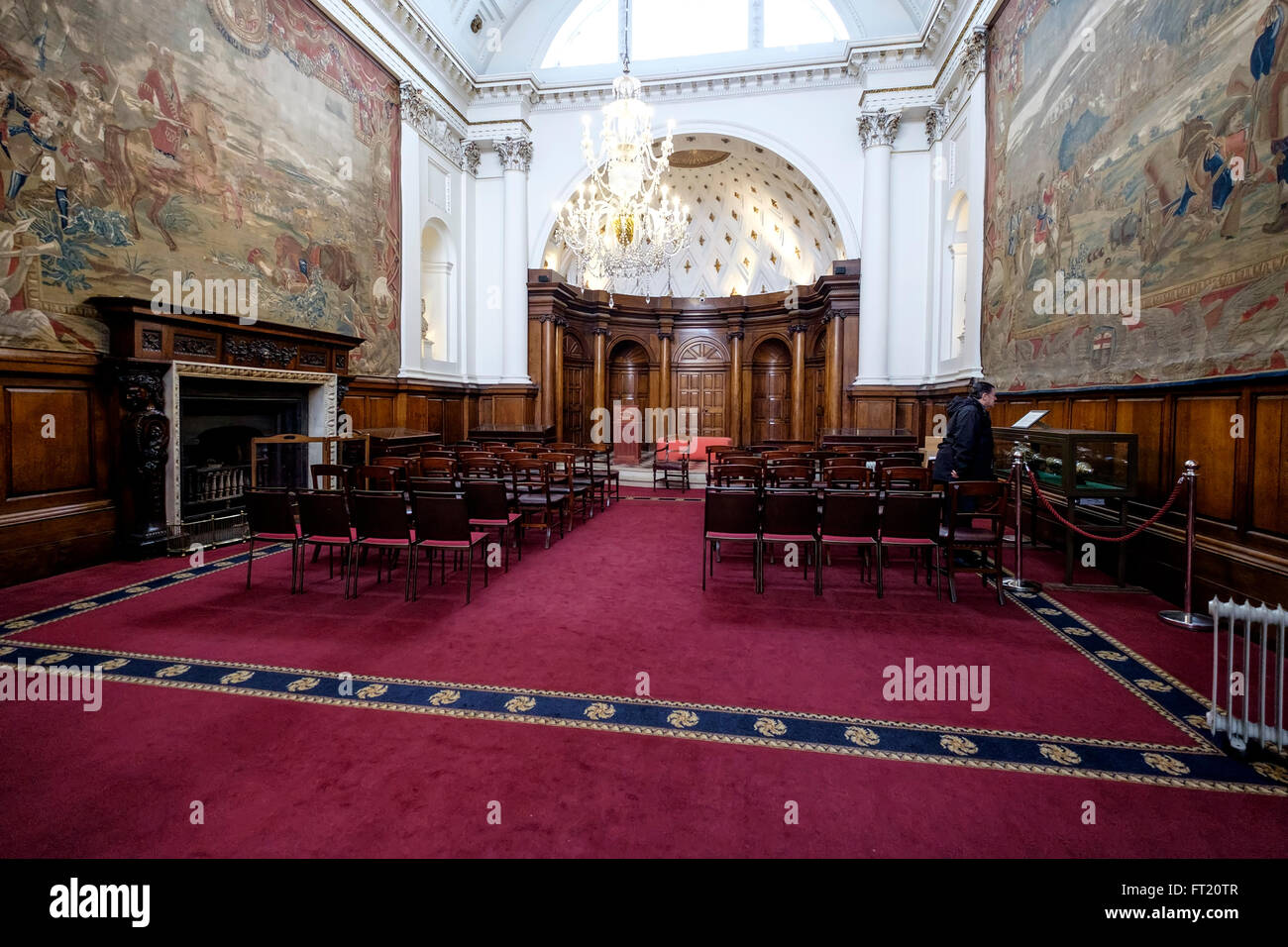 La Irish House of Lords camera, nell'ex case irlandesi del Parlamento, ora Bank of Ireland, Dublin, Repubblica di Irlanda Foto Stock