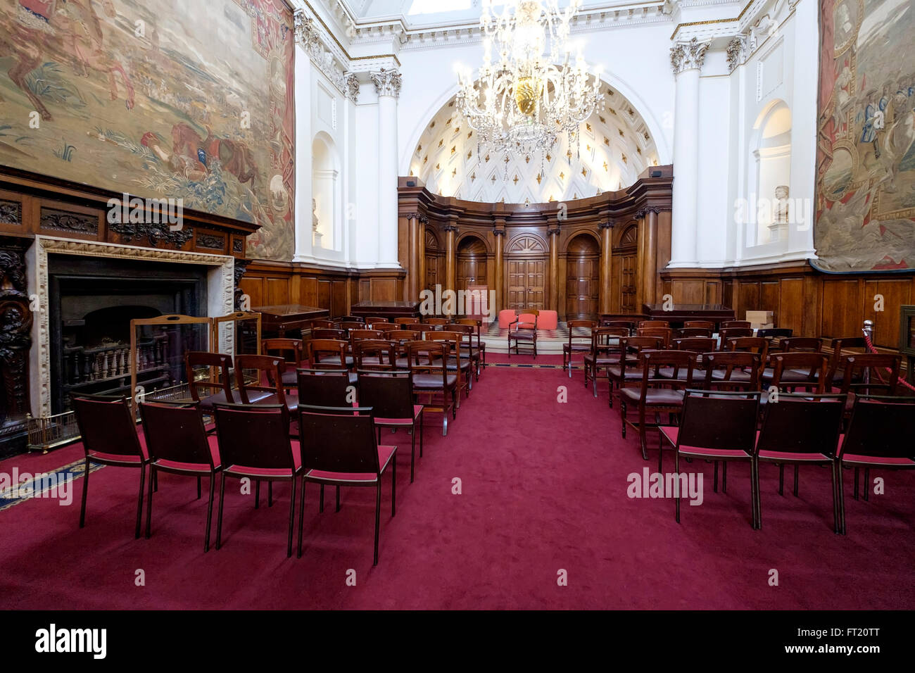 La Irish House of Lords camera, nell'ex case irlandesi del Parlamento, ora Bank of Ireland, Dublin, Repubblica di Irlanda Foto Stock