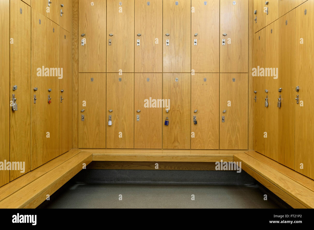 Empty Locker room Foto Stock