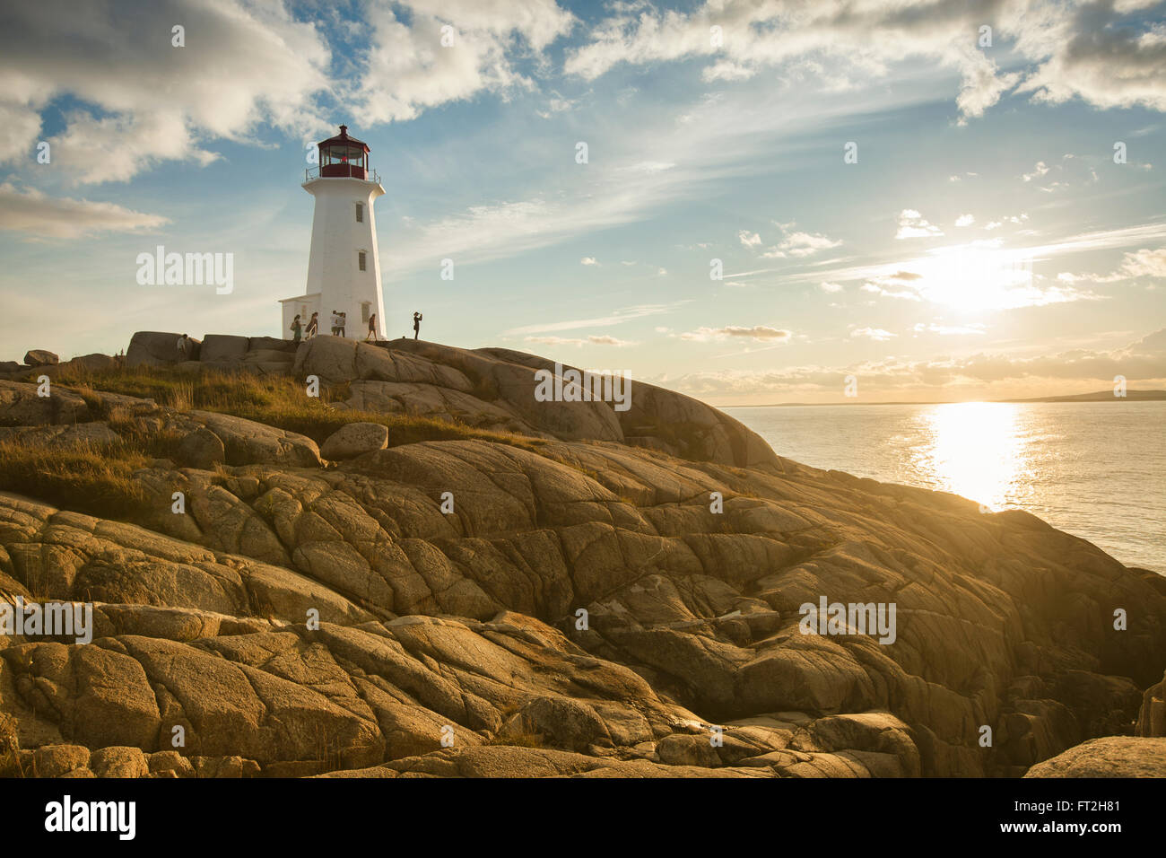 Peggys Cove faro in Nova Scotia Canada Foto Stock